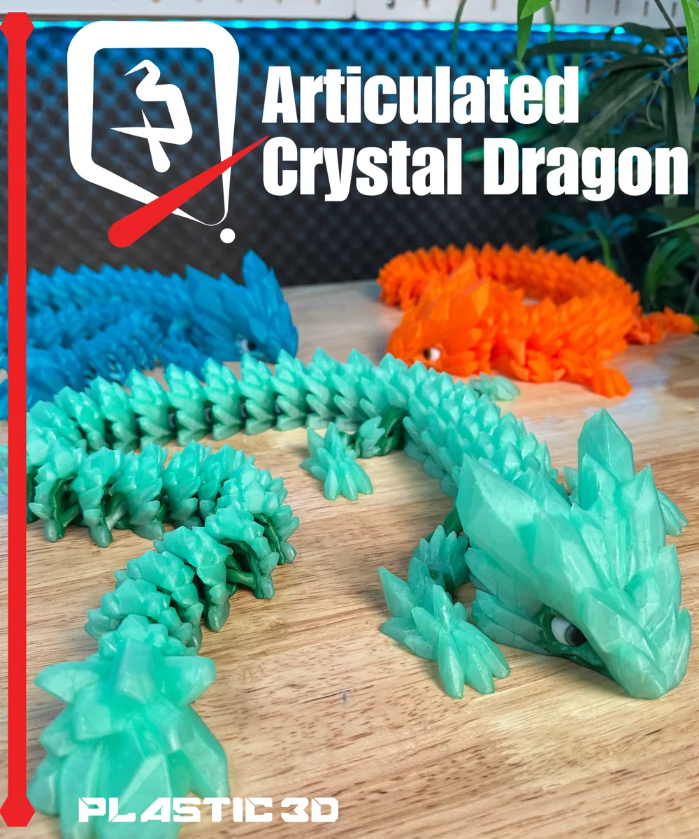 Articulated Crystal Dragon - Elder - Free 3D Print Model - MakerWorld