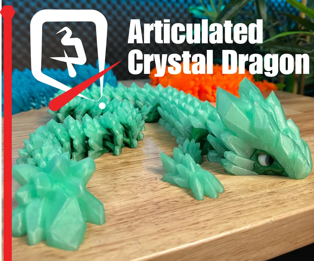 3Dプリント 可動式クリスタルドラゴン - 長老 - 無料3Dモデル -MakerWorld