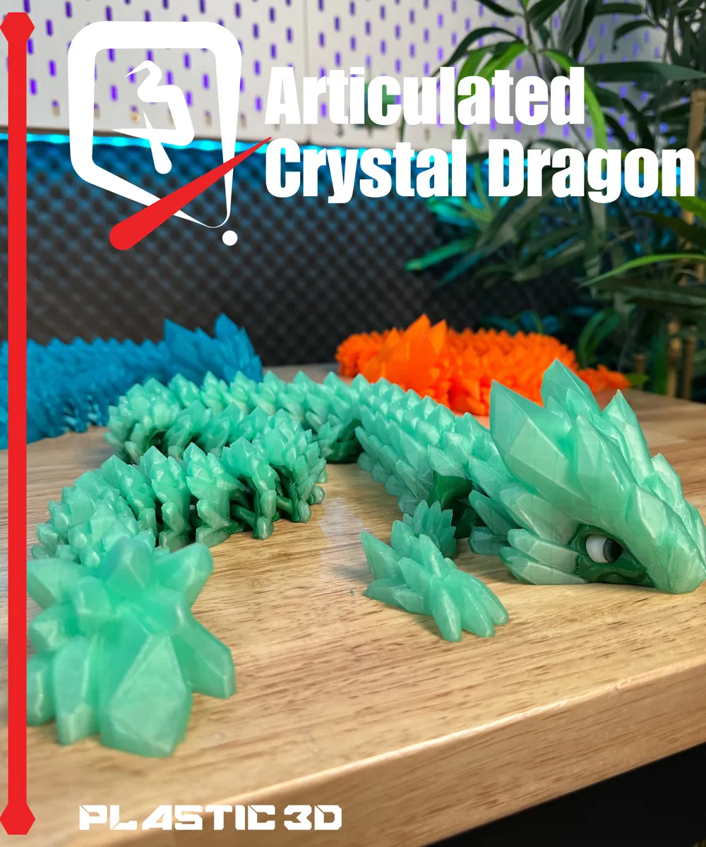 3Dプリント 可動式クリスタルドラゴン - 長老 - 無料3Dモデル -MakerWorld