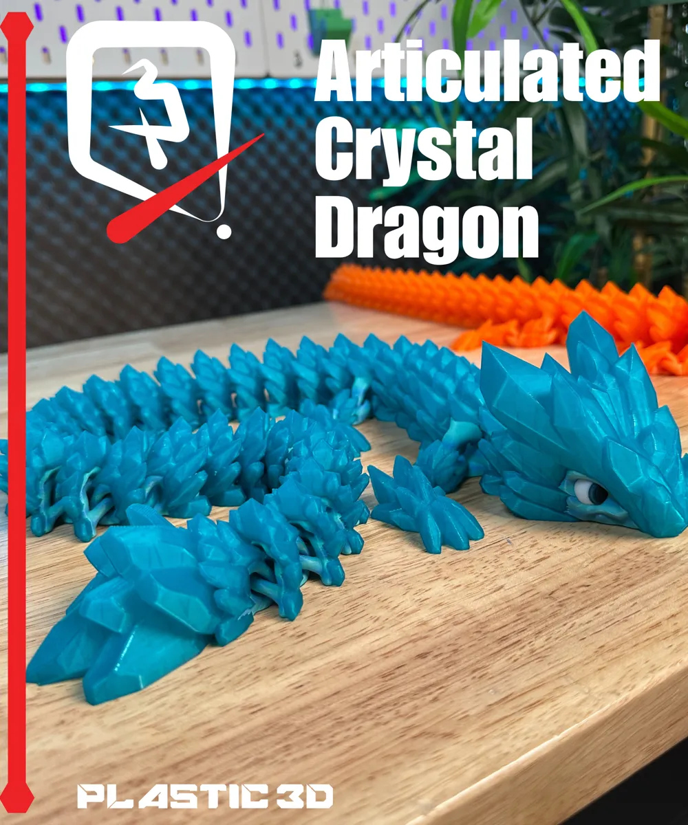 Articulated Crystal Dragon - Elder - Free 3D Print Model - MakerWorld