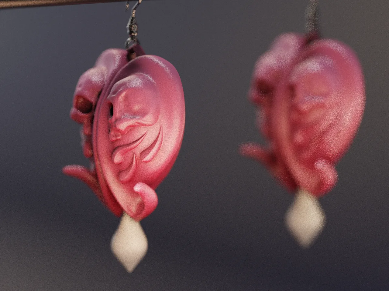 Bleeding Heart - Dangling Earrings view 3