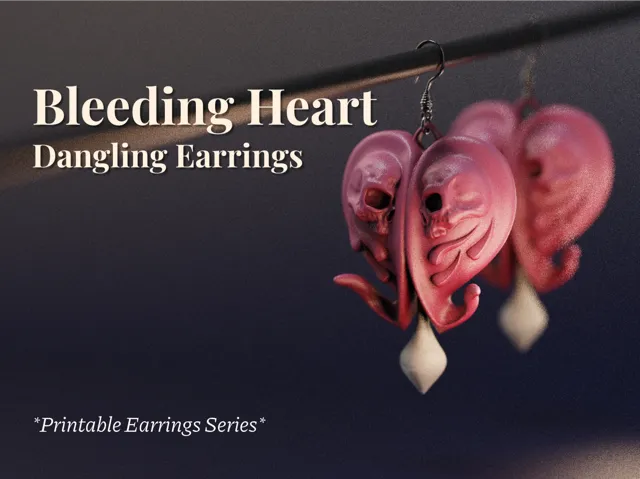 Bleeding Heart - Dangling Earrings