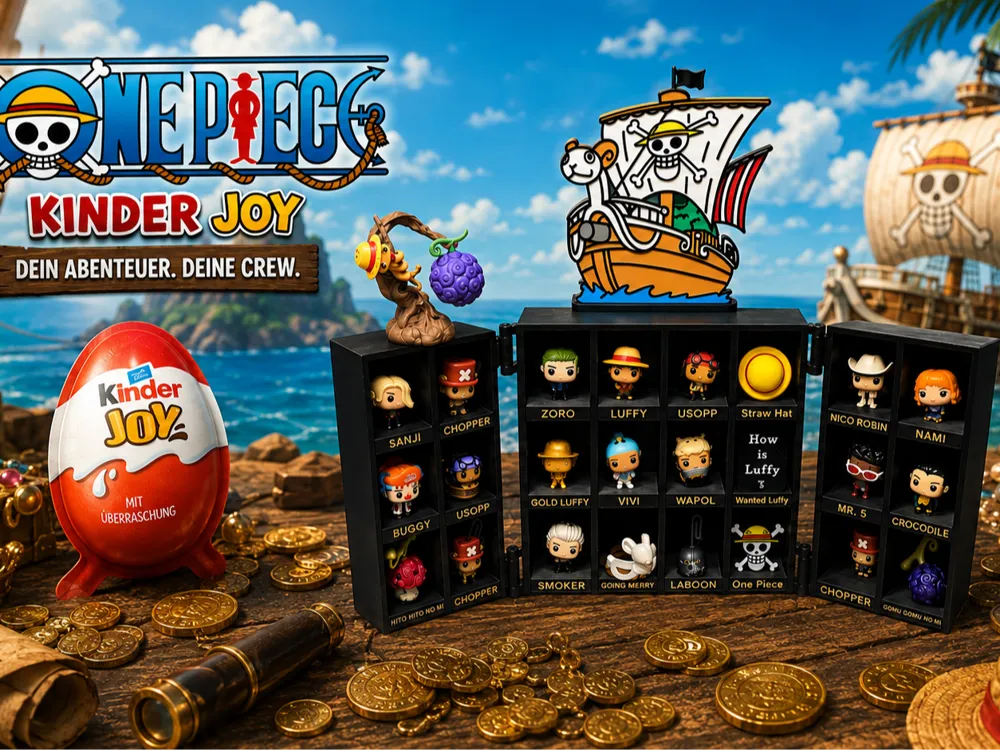 Escenografía en miniatura: 24 Kinder Joy One Piece Figures Display Diorama. Referencia del modelo original.