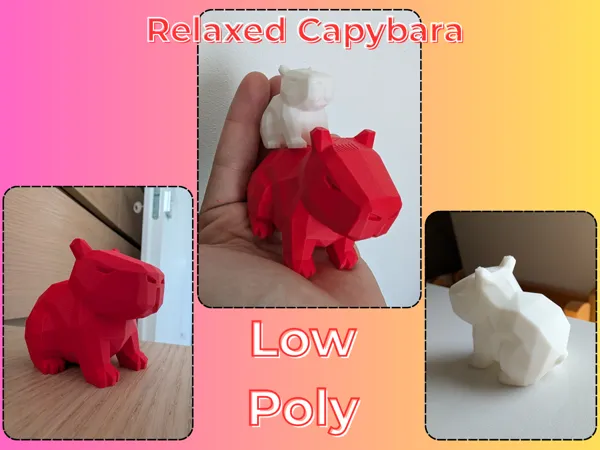 Capybara low poly détendu