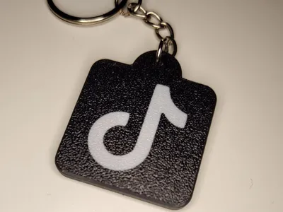 TikTok Keychain with NFC Flat Textured Surface AMS