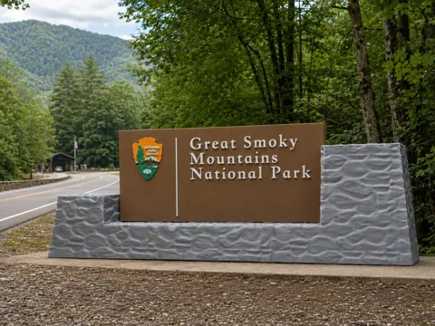 Letrero o emblema decorativo: Great Smoky Mountains National Park Entrance Sign — referencia de MakerWorld