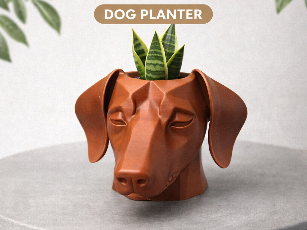 Dachsund Dog Plant Pot