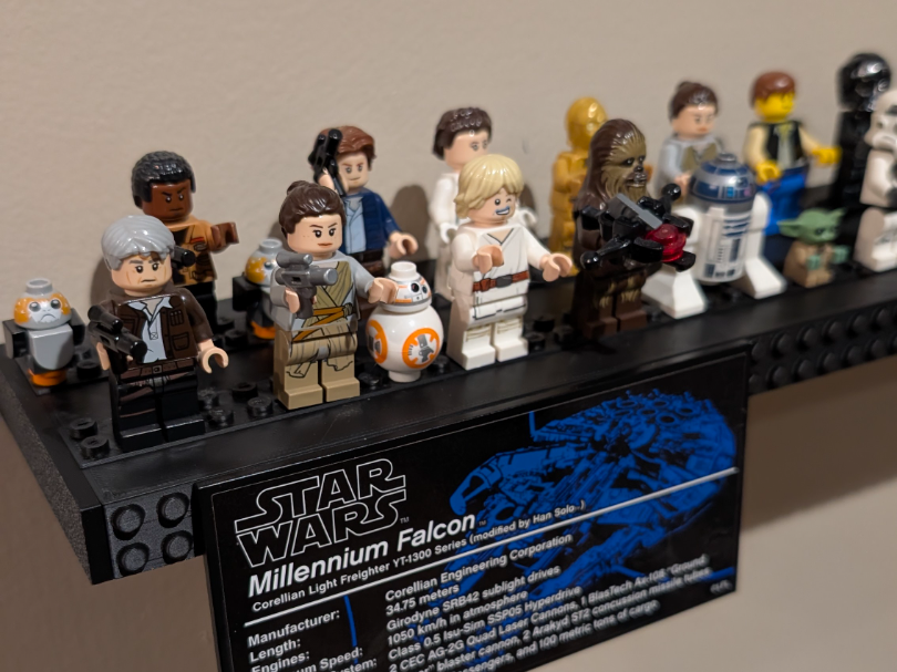 brick minifig display modular floating shelves