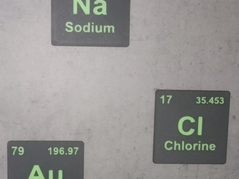 Elements Au(Gold), Cl(Chlorine), Na(Sodium)
