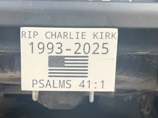 Charlie Kirk memorial hitch cover