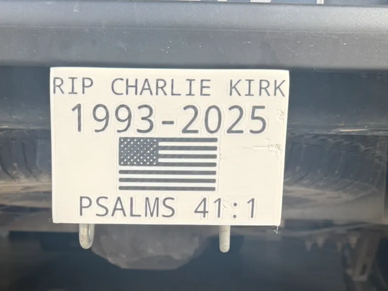 Charlie Kirk memorial hitch cover