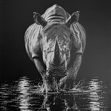 Cuadro decorativo en 3D: Hueforge - Rhinocéros solitaire — vista de referencia 3