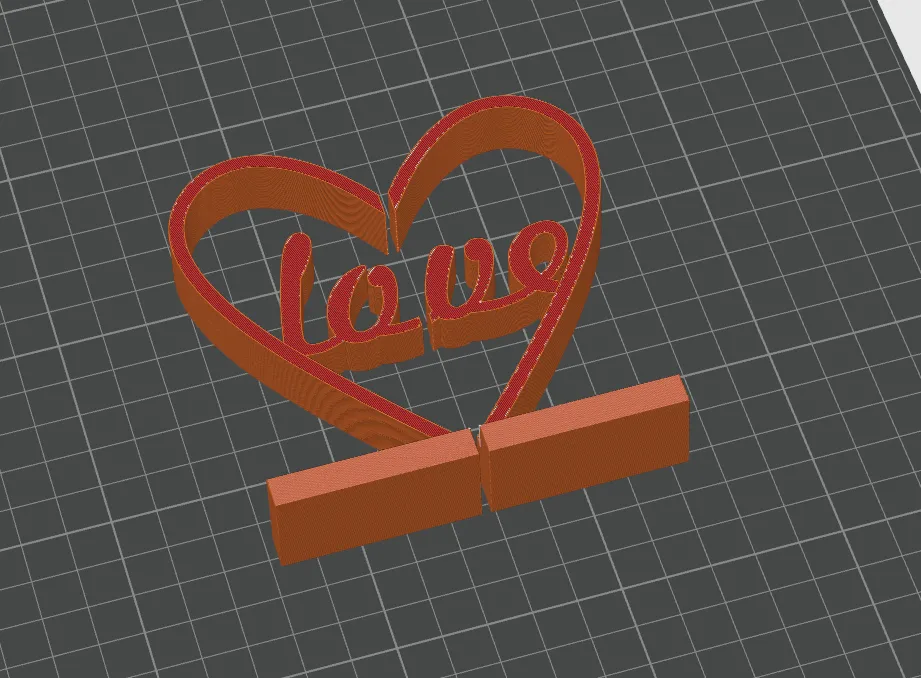 Heart love sign valentine text by René - MakerWorld