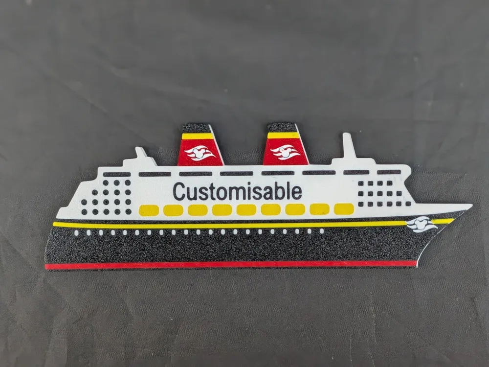 Disney Cruise Ship Customisable Magnet - Free 3D Print Model - MakerWorld
