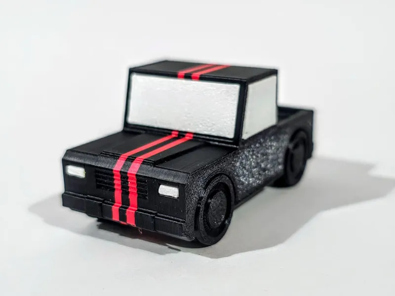 Multicolor Print in place toy car pickup truck