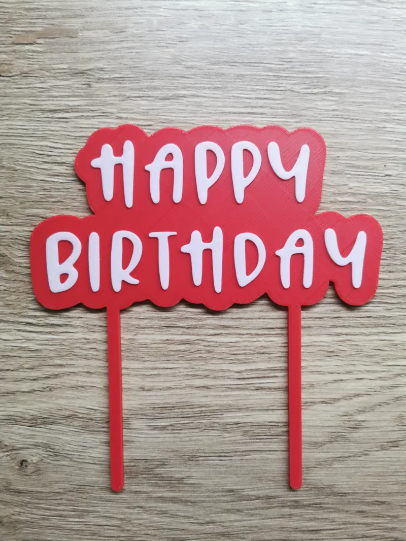 Happy birthday cake topper
