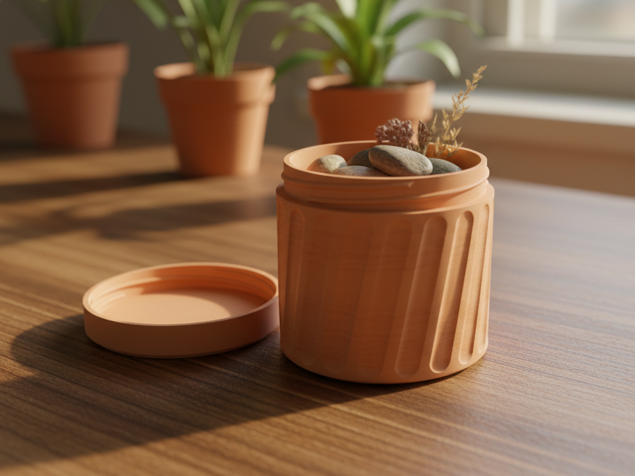 Screw-Top Storage Jar with Threaded Lid