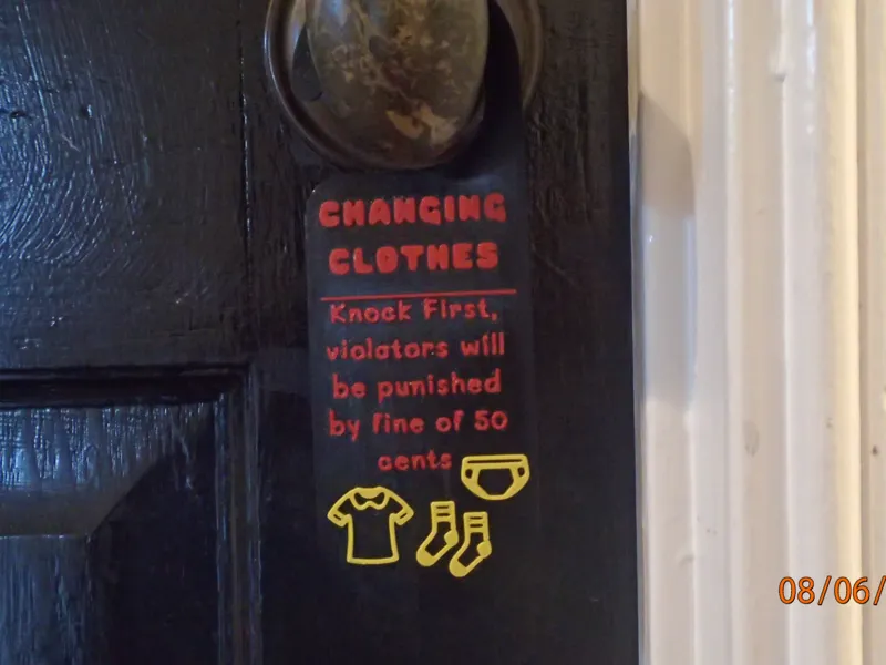 Changing Clothes sign