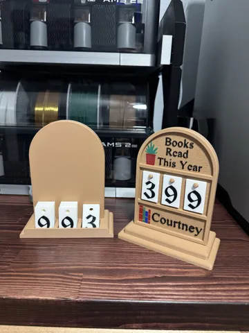 Modelo para impresión 3D: Books Read Counter — vista de referencia 2