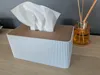ribbed japandi tissue box cover