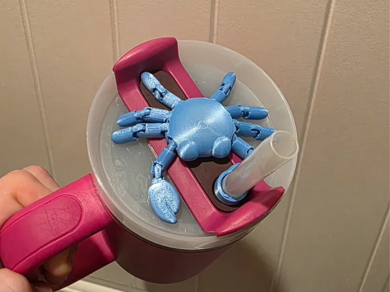 Straw Buddy Topper - Articulated Crab