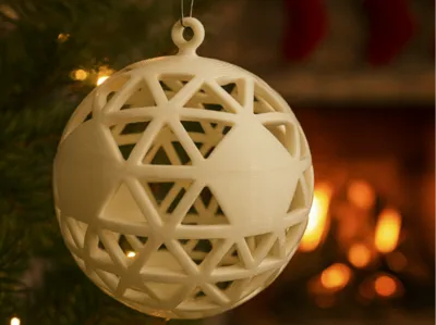 Isogrid Christmas Ball Ornament