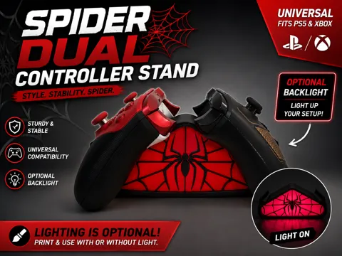 Soporte: Spiderman Dual Universal Controller Stand — referencia de MakerWorld