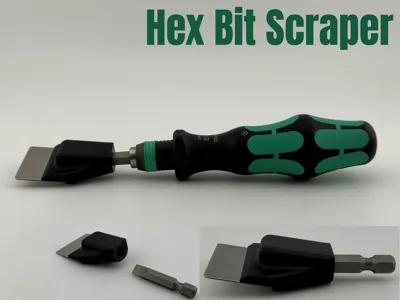 Bambu Lab Bed Scraper with Hex Bit Attachment