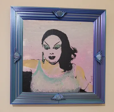 Frame for 8x8 artwork with peacock accents