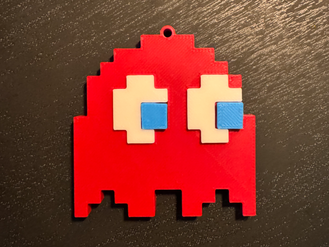 Red Pac Man Ghost with Keyring