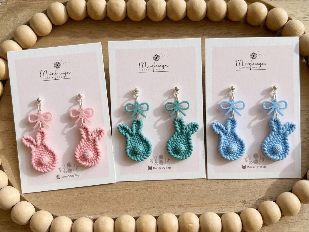 Knitted Bunny Earrings