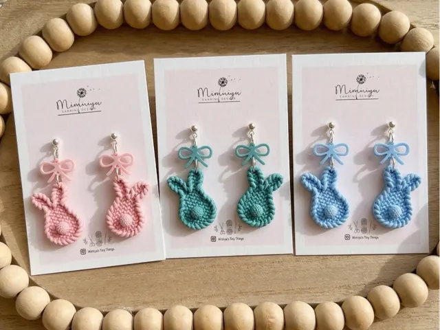 Knitted Bunny Earrings