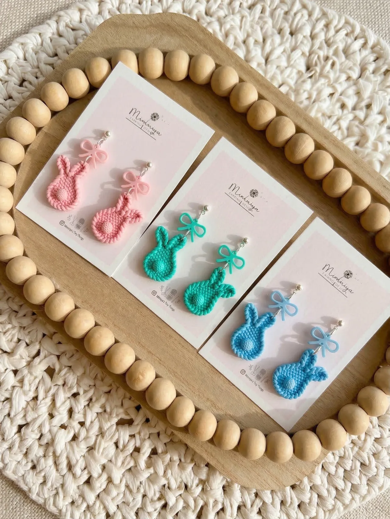 Knitted Bunny Earrings view 4