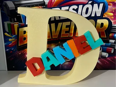 Letter D with the name Daniel 