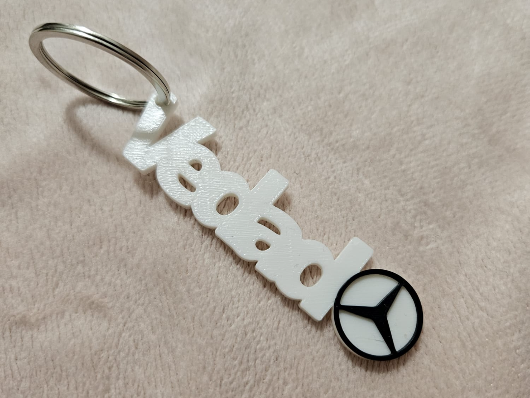 Custom Mercedes name keychain