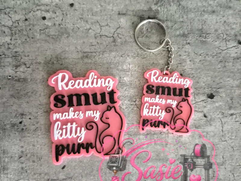Kitty Smut Keychain & Magnet - Book Talk