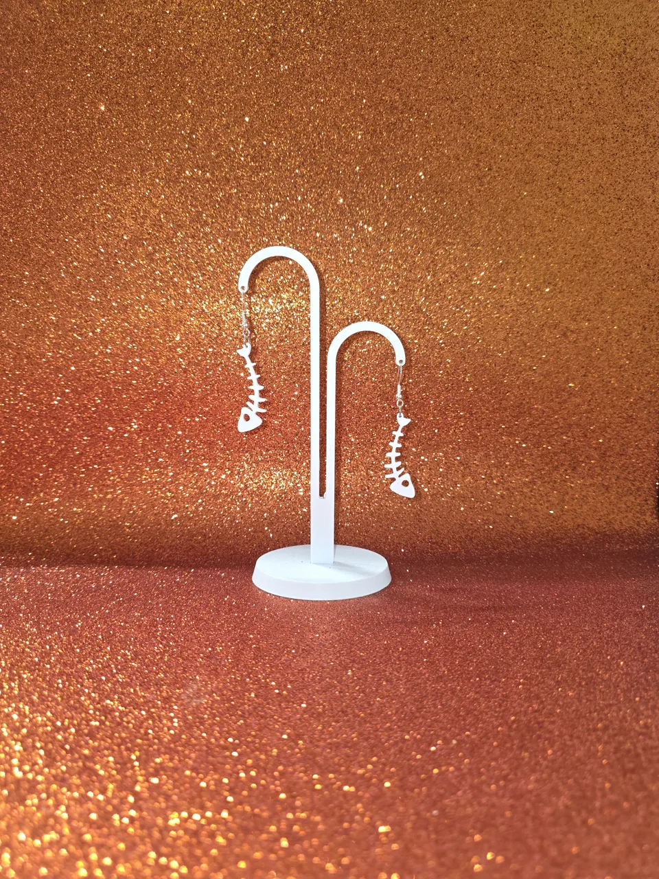 Fish bone earrings view 3