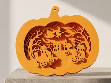 Adorno temático: Halloween Pumpkin 3D Print Haunted Village #076 — vista de referencia 4