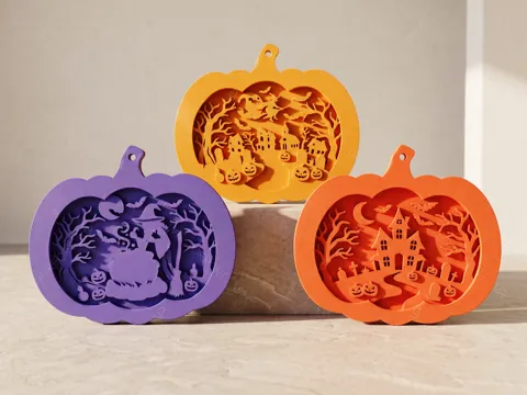 Adorno temático: Halloween Pumpkin 3D Print Haunted Village #076 — referencia de MakerWorld