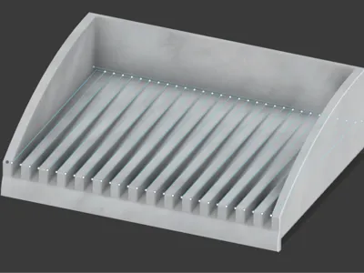 Sponge/soap dish for kitchen sink, with drain lip