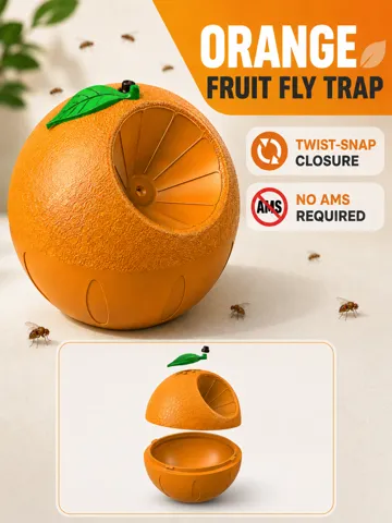Letrero o emblema decorativo: Orange Fruit Fly Trap — vista de referencia 2