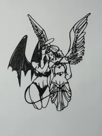 Silhouette murale diablesse et ange — photo 3
