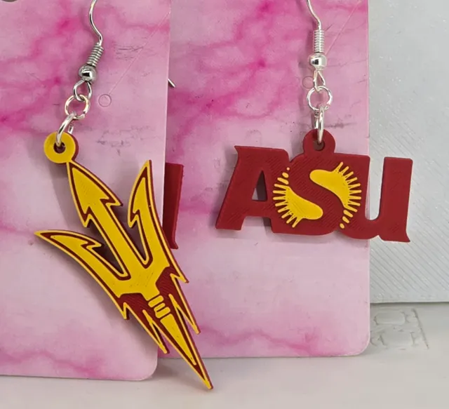 ASU Earrings and Keychains