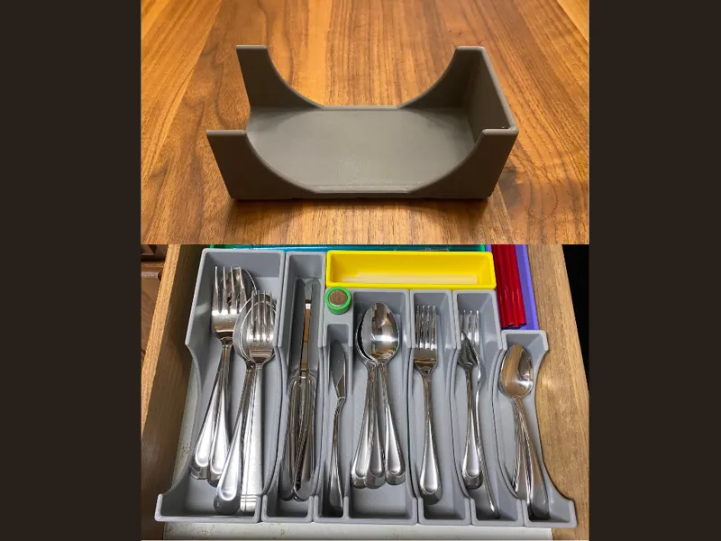 4x2x60mm Gridfinity Silverware Tray Open End