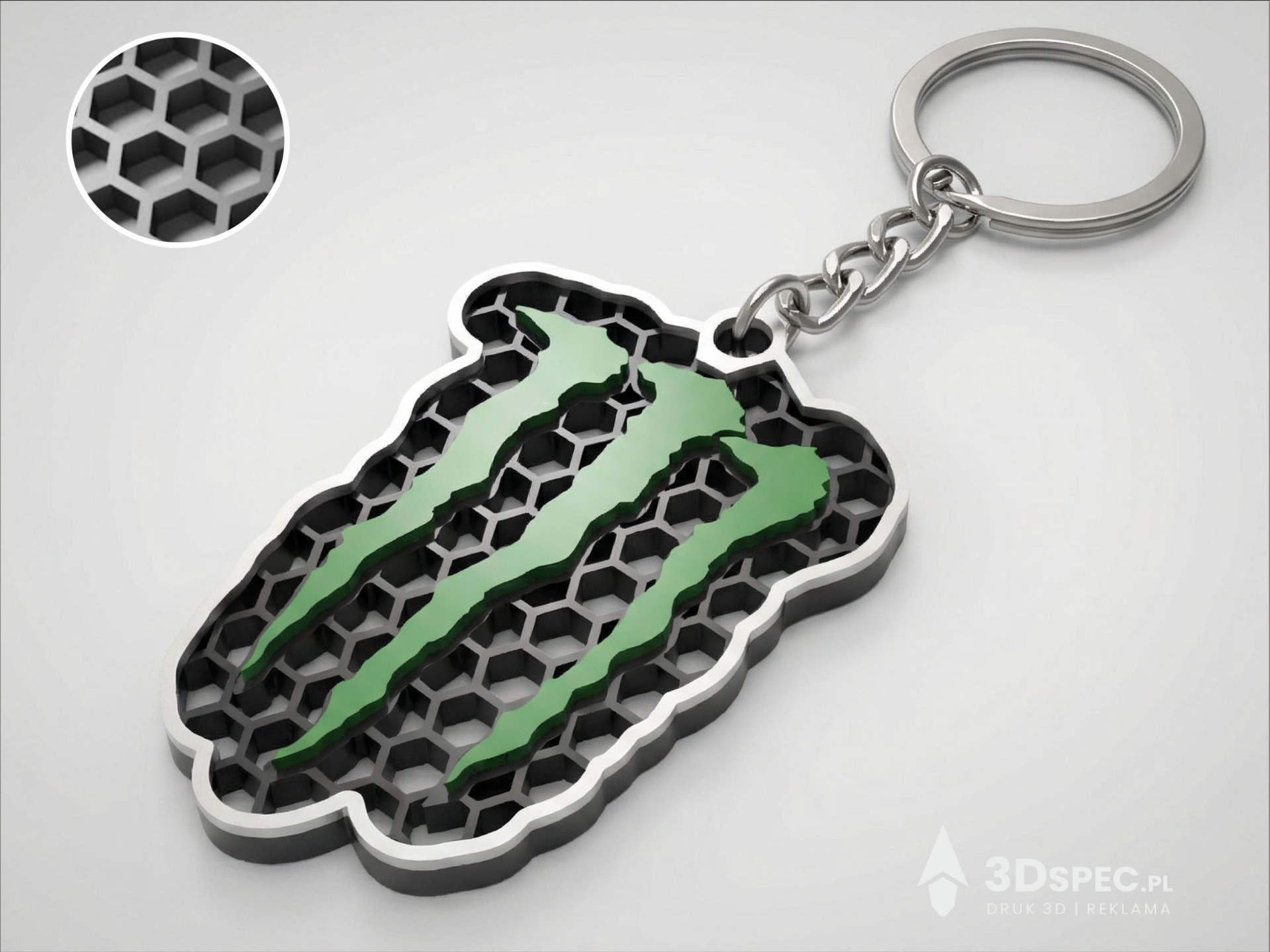 Monster Energy logo keychain