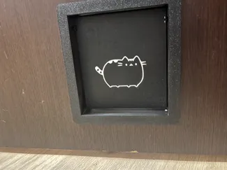 swinging cat door with frame