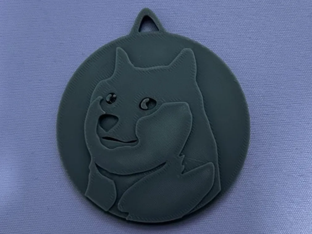 Porte-clés pièce Dogecoin en relief