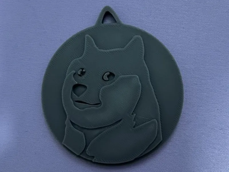 3-level doge coin keychain