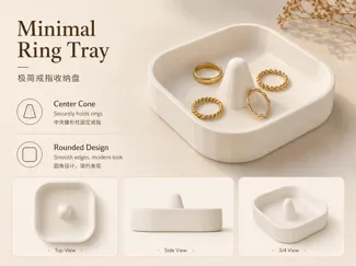 极简戒指托盘 Minimalist Ring Tray | 实用免支撑 No Supports