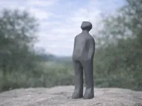Le Visiteur — sculpture low poly — photo 1